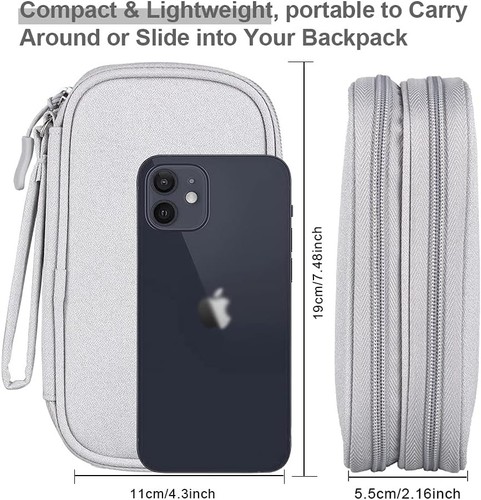 DDgro Travel Essentials for Men Women, Electronics Organizer Light Gray-Small  - Bild 2 von 6