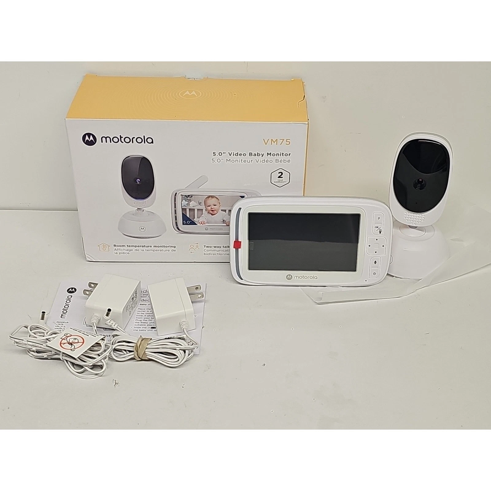 NEW MOTOROLA VM75 5.0" VIDEO BABY MONITOR 2 WAY AUDIO NIGHT VISION OPEN BOX
Opens in a new window or