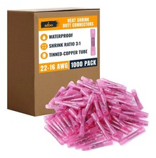 1000PCS Heat Shrink Butt Connectors - RED 22-16 AWG