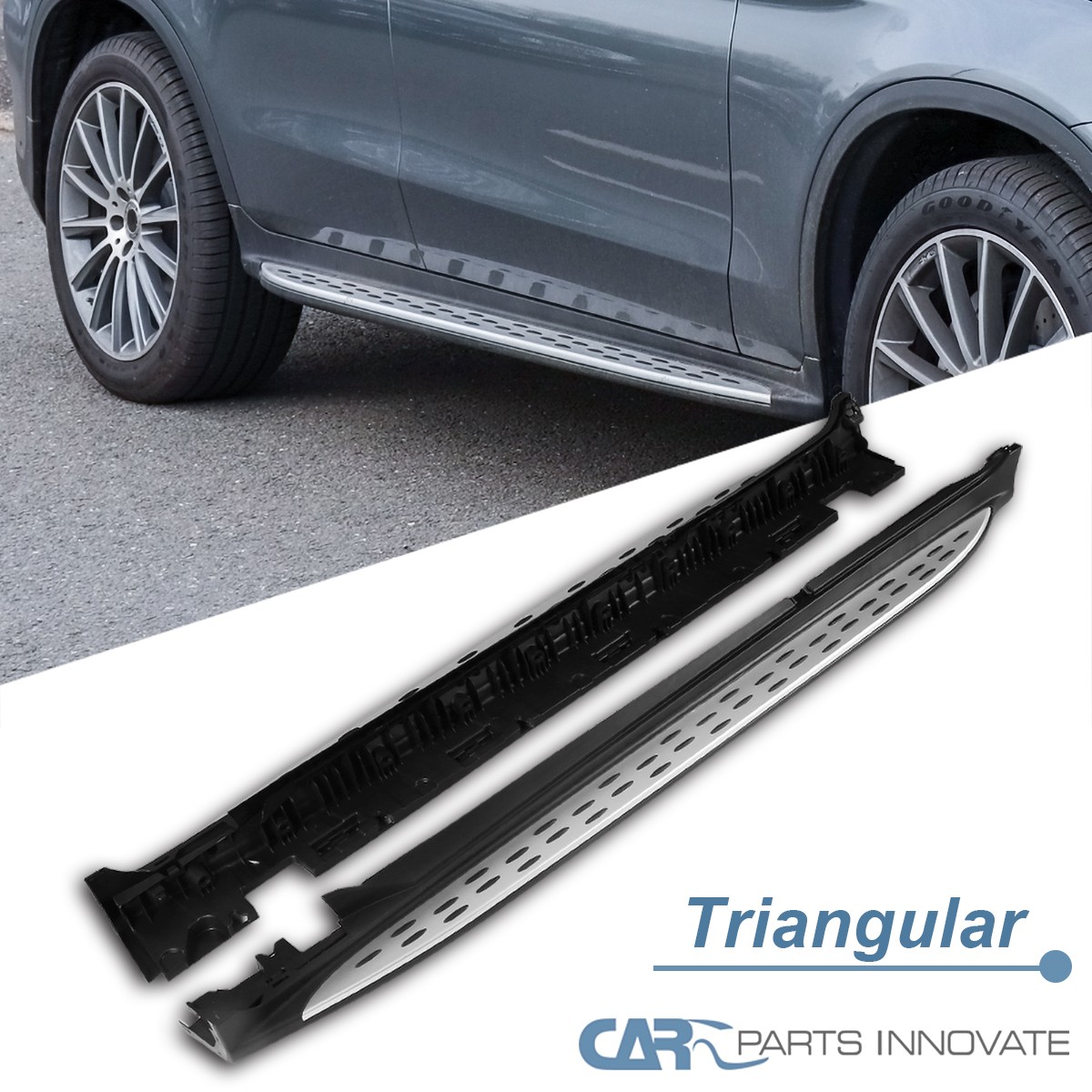 Fits 16-20 Mercedes Benz GLC X253 Aluminum Running Boards Side
