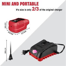 For Bauer 20V Battery Charger Compact Size Portable Charger for Bauer 20V Power