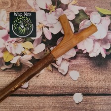 Handmade Rustic wooden Thumb Stick, walking stick, Hiking Pole.