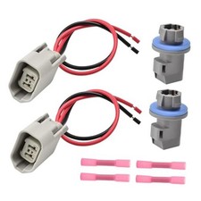 2 Set Rear License Plate Light Socket with Wiring Plug Harness for 2004-2021