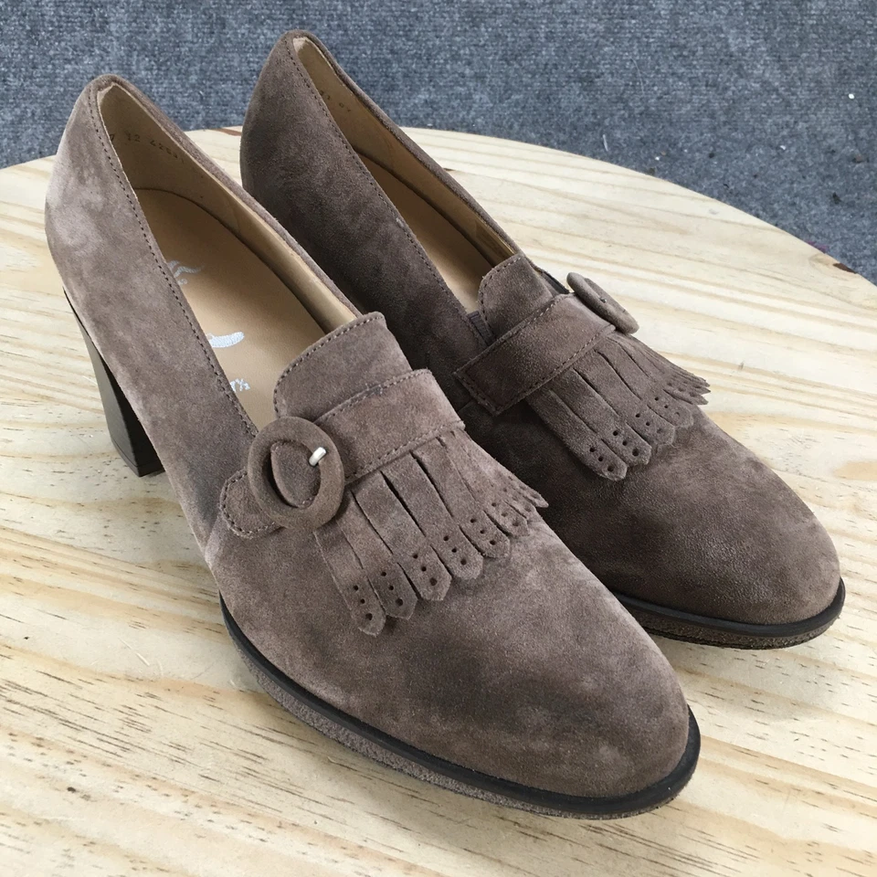 Zapatos de tacón Ara para mujer 7,5 Becky sin cordones Kiltie mocasines cuero gamuza marrón Foto 3 de 4