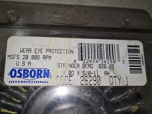 Osborn High Speed Stringer Wulst Knoten Draht Rad Bürste Code 26290 - Bild 2 von 2