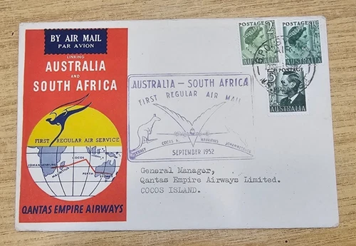1953 Australia to South Africa Air Mail Link First Day Cover