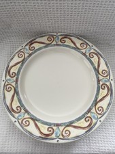 (5)Vintage “Universal Cool” Syracuse China 12” Platter Plates Cream W/Multi Rim