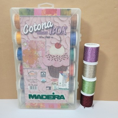 Madeira Cotona Smart Box 8036 Quilting Embroidery Thread 18 Spools + 4 Metallic