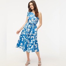 J Crew Factory NWT One Shoulder Midi Dress Size 6 in Santorini White