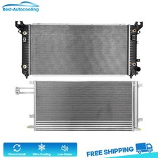 Aluminum Radiator And A/C Condenser For 2014 2015-2016 Chevrolet Silverado 1500