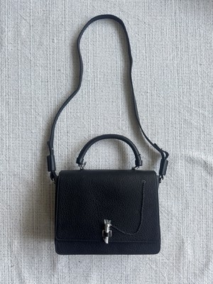 Carven Malher Echtledertasche schwarz Tragetasche handbag french designer