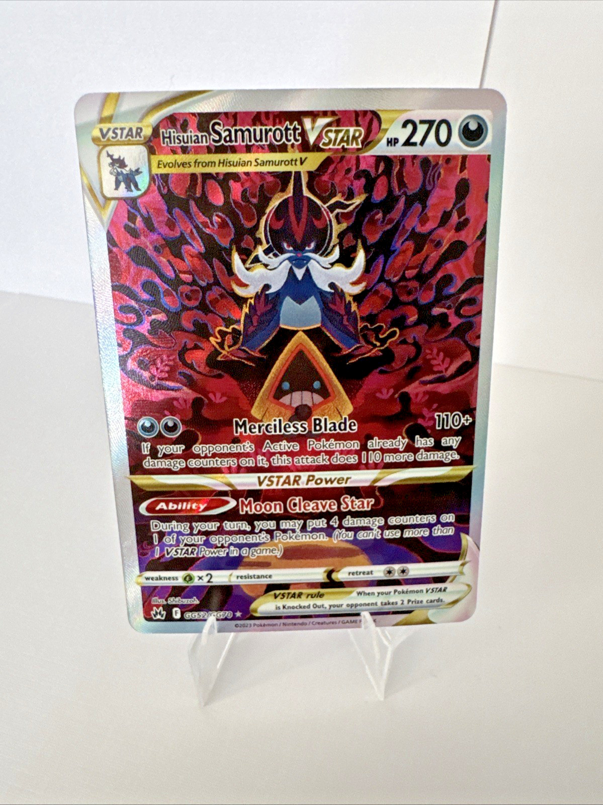 Hisuian Samurott VSTAR GG52/GG70 Holo Crown Zenith Galarian Gallery Pokemon NM