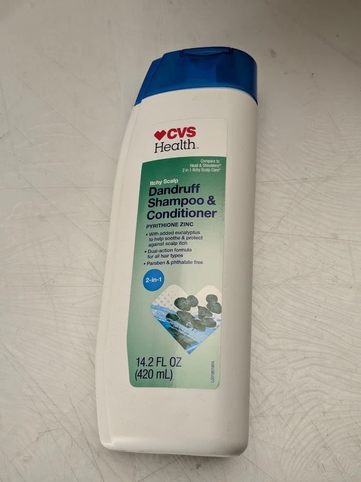 Pack of 5 CVS 2 in 1 Dandruff Shampoo & Conditioner 14 oz Itchy Scalp Eucalyptus - Image 3 of 4