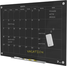 47 X 35 Inch Glass Dry Erase Board Reminder, Magnetic Whiteboard Calendar Yearly