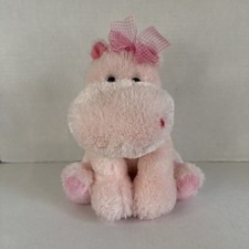 Russ Berrie 2019 Darly the Pink Hippo With Bow 12 Plush Toy