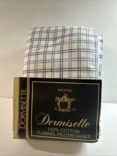 Vintage Dormisette 100% Cotton Flannel Pillow Cases - West Germany 