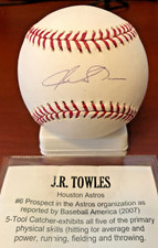 J.R. Towles Authentic Autographed ROML Baseball - TriStar Hidden Treasures