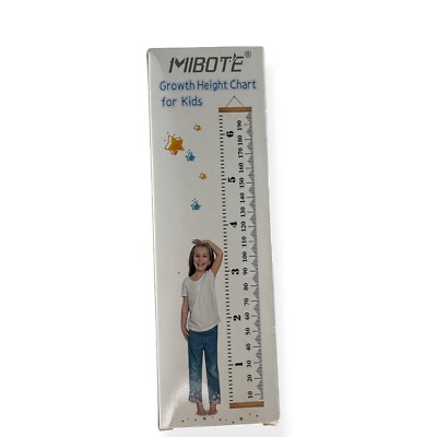 MIBOTE 79 in. x 7.9 in. Baby Growth Height Chart Canvas/Wood Removable for Kids
