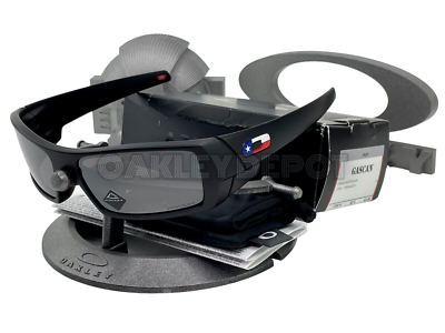 ✓🕶️ OAKLEY GASCAN 009014 MATTE BLACK/PRIZM BLACK TX FLAG ICONS