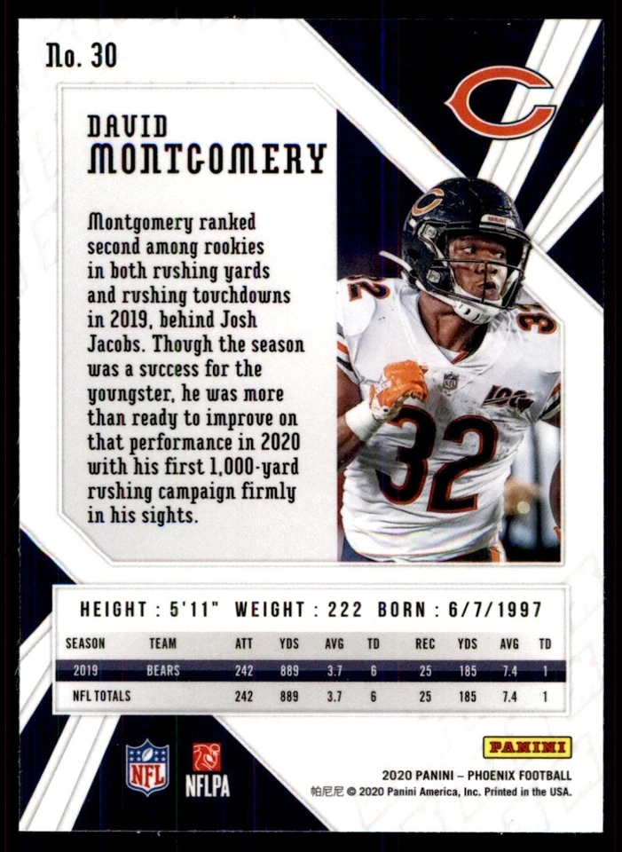 2020 panini phoenix David Montgomery RC #30 - Image 2 of 2