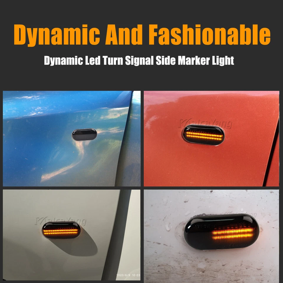 Black For Nissan Xterra 2003 2004 2005 2006-2011 LED Dynamic Side Marker Light - Image 2 of 4