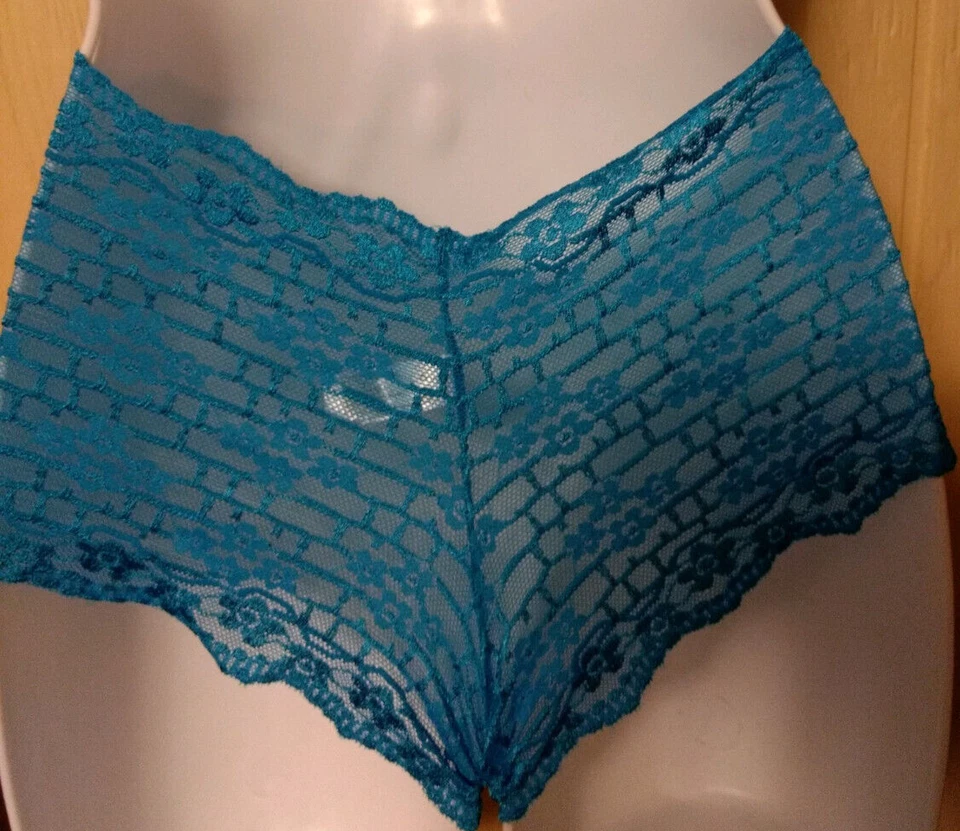 Paquete de 4 pantalones cortos MAMIA íntimos para mujer rojo azul aguamarina negro encaje diario niño talla M Foto 2 de 4