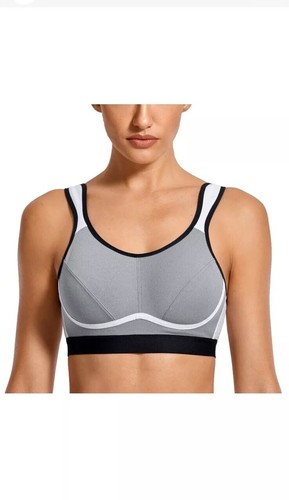 SYROKAN Sports Bra High Impact Support Bra Wirefree Bounce Control Size 40F