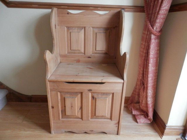 Monks Bench With Storage Small 2ft Hall Seat Solid Hard Wood For