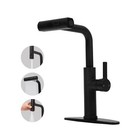 Black Waterfall Kitchen Faucet with Pull Down Sprayer, Single Handle Faucet f.