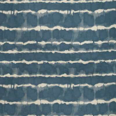 Kravet Couture Abstract Watercolor Stripe Print Fabric- Baturi Teal (35) 2.10 yd