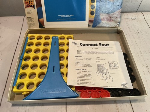 Connect Four 4 Vintage 1990 Edition Game Milton Bradley/Hasbro 100% COMPLETE - Picture 7 of 16