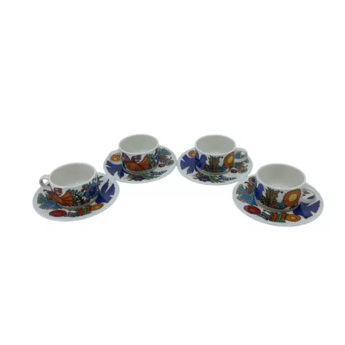 villeroy & boch "acapulco" demitasse cup and saucer set of 4 vintage