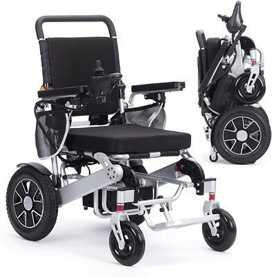 New 24V12Ah Folding Lightweight Electric Power Wheelchair Mobility Aid MotorizK0