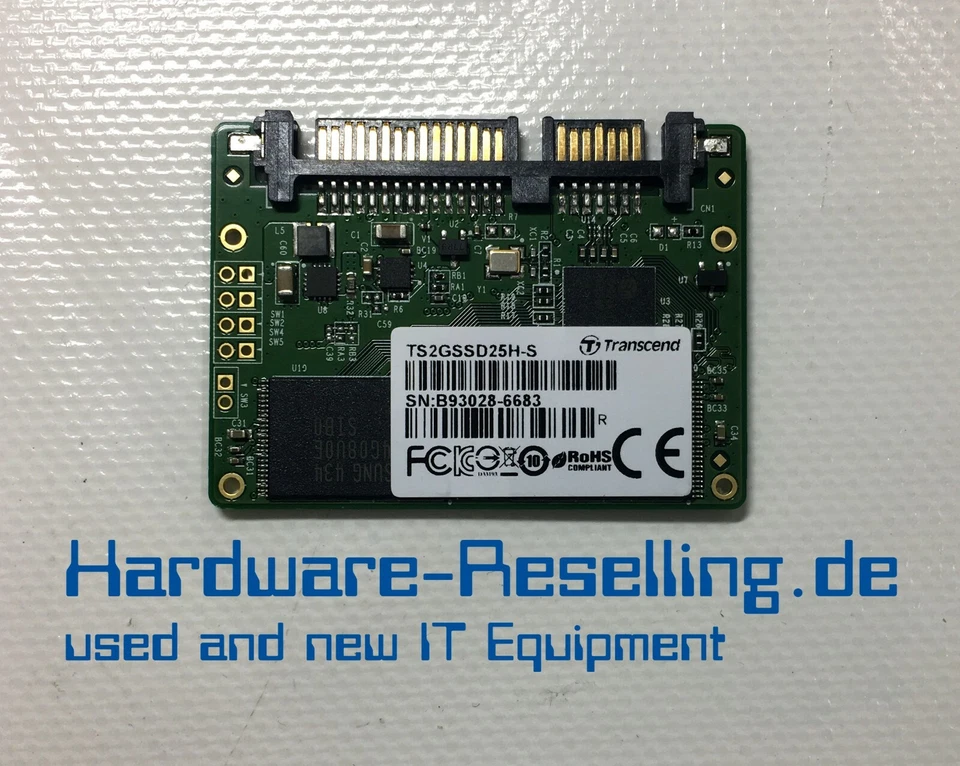 Transcend 2 GB SSD Karte Half-Slim 1,8" Festplatte SATA2 TS2GSSD25H-S