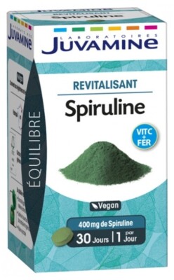 Spiruline Juvamine - Boîte De 100 Comprimés - Complément Alimentaire - Neuf Sous Blister - Fabriqué En France