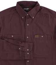 Men's Wrangler  Riggs Workwear Shirt Twill Long Sleeve Two-Pocket Button Collar