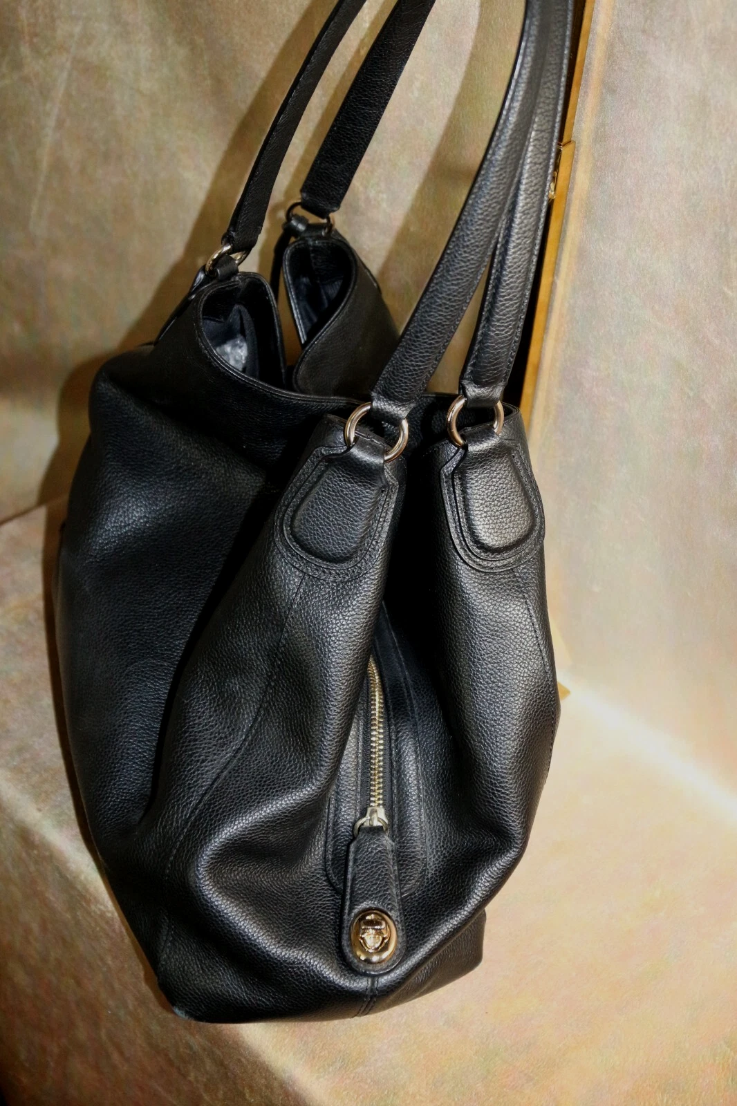 COACH BELLISSIMO EDIE NERO CIOTTOLI 31? BORSA A TRACOLLA IN PELLE USATA