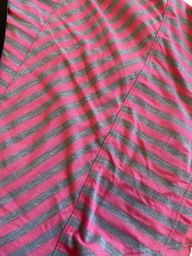 Isobella and Chloe Girls Grey & Pink Striped Dress Asymmetrical Sz 10 New W/Tags - Picture 2 of 8