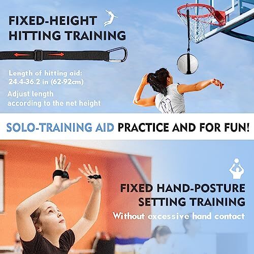 Volleyball Training Equipment, 2 Sizes M(Youths&Adults) M(Youths&Adults)-Black - Picture 6 of 7