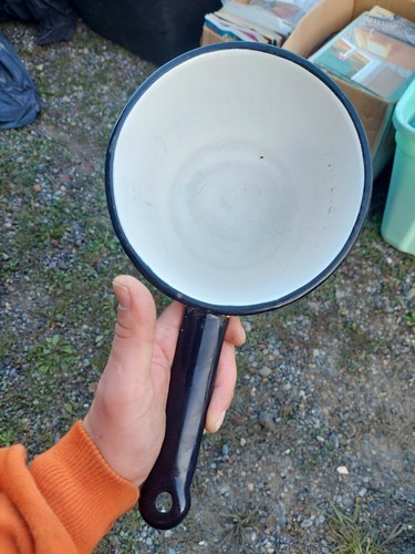 Vintage White & Black MEMCO enameled percolator pot - Picture 2 of 7