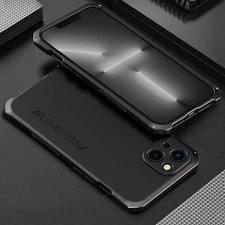 For iPhone 16 Pro Max 15 14 13 12 Shockproof Metal Frame Case PC Slim Back Cover