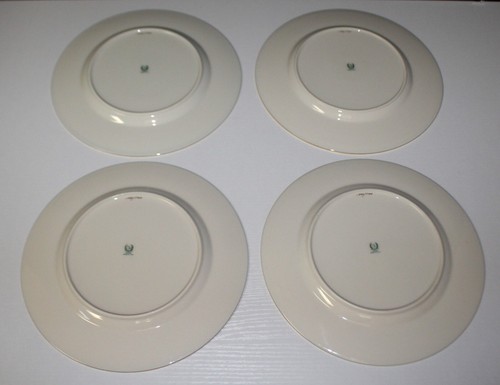 Set of 4 Lenox Tuxedo 10.5” Dinner Plates Gold Encrusted Rims - Green Backstamp - Picture 5 of 5