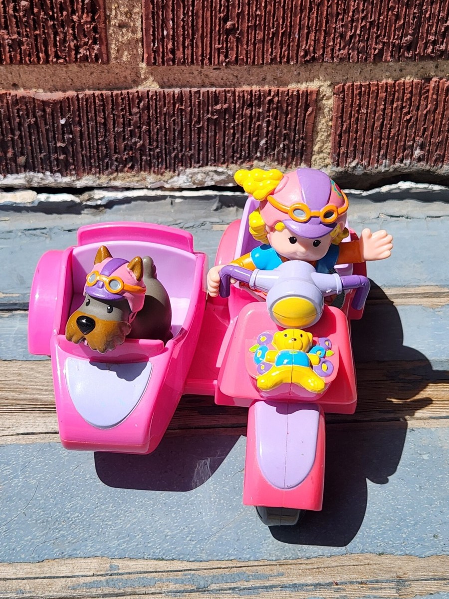 Fisher Price Little People Sarah Lynn her Scooter Sidecar dog