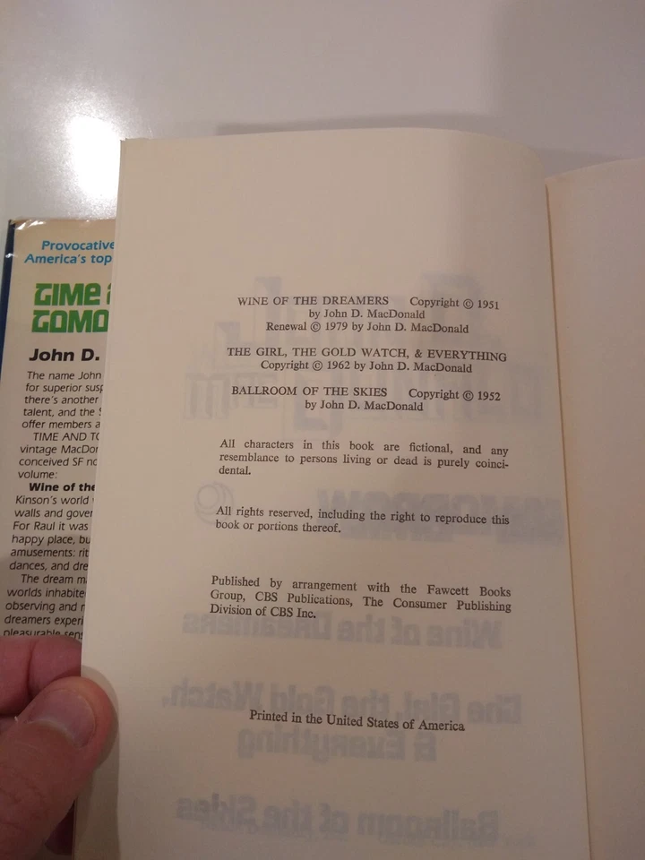 Time And Tomorrow 1979 BCE By John D. MacDonald Hardcover Dust Jacket BCE Foto 3 de 4