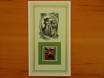 Präsentationskarte Meisterwerke d. Kunst Verkündigung an Maria Leonardo da Vinci
