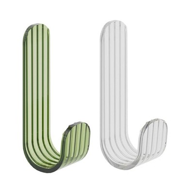 5pcs Adhesive Wall Hooks Transparent Door Key Cloth Coat Bathroom Robe Hanger