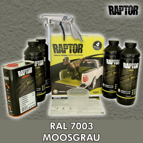 Juego de 4 recubrimientos de pintura Raptor + pistola UBS/tintable, negro, colores RAL/UPOL - Imagen 143 de 204