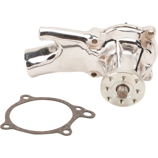Bomba de água Tuff Stuff 1529A Chevy 194 230 250 292 reta em linha 6 cilindros cromada - Imagem 2 de 4