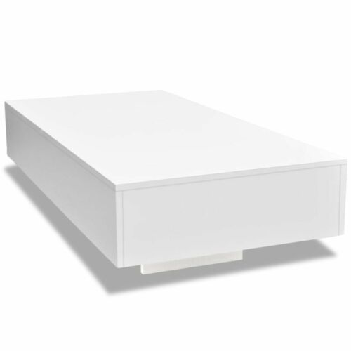Modern Coffee Table MDF High Gloss Accent Tea Living Room Furniture Black/White - Picture 2 of 14