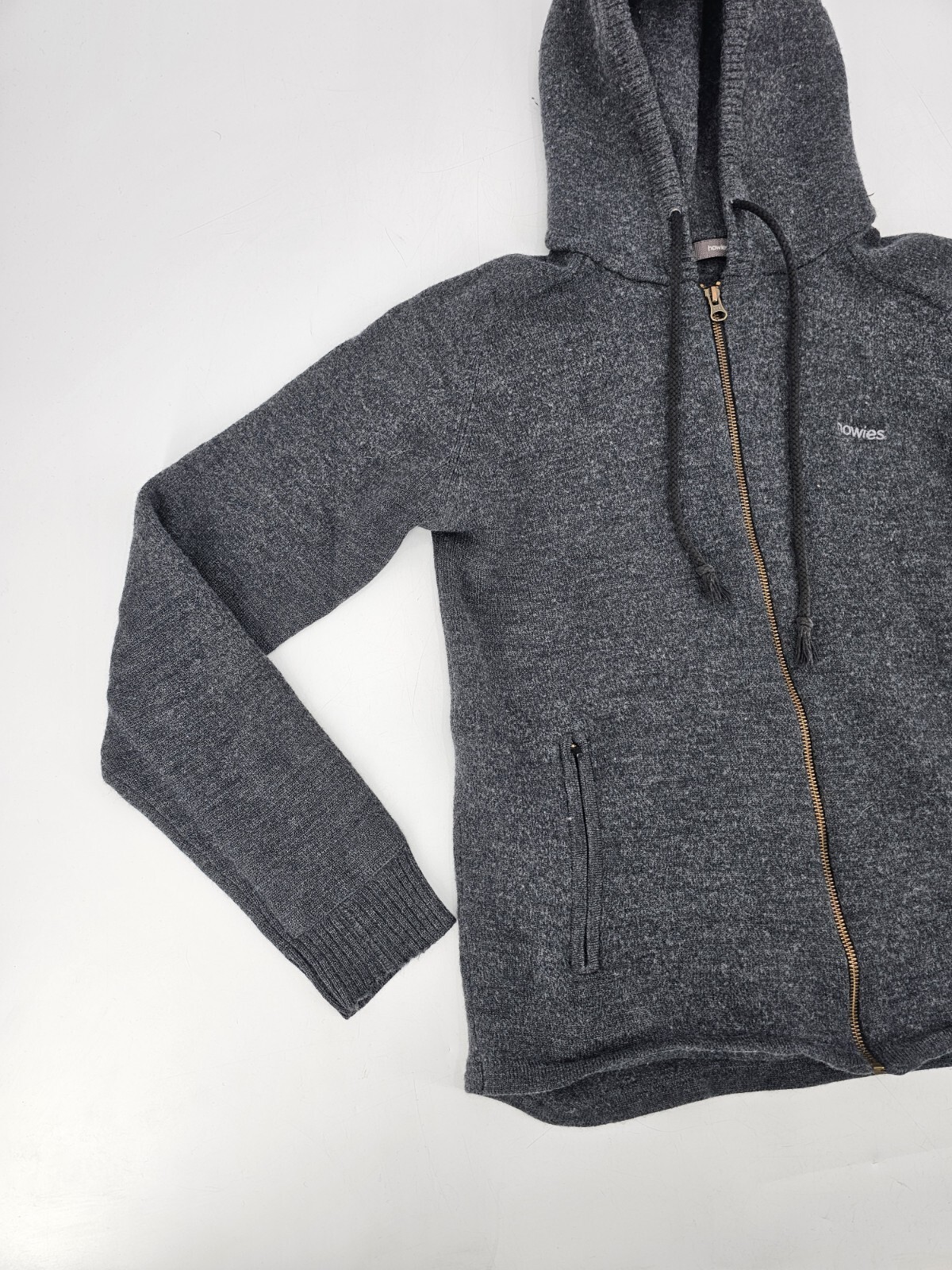 HOWIES 100% WOOL FULL ZIP JACKET WOMEN'S SIZE LARGE DARK GRAY